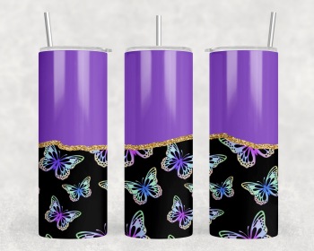 Butterflies|Skinny Tumbler|Optional Bluetooth Speaker| Speaker Color Varies (Color: 292312113)