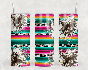 Serape faux cowhide|Skinny Tumbler|Optional Bluetooth Speaker| Speaker Color Varies (Color: 292722332)