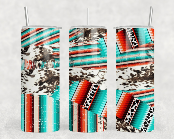 Serape faux cowhide|Skinny Tumbler|Optional Bluetooth Speaker| Speaker Color Varies (Color: 294022331)