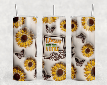 Classy But I Cuss A Little|Skinny Tumbler|Optional Bluetooth Speaker| Speaker Color Varies (Color: 294820907)