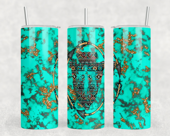 Turquoise Thunderbird|Skinny Tumbler|Optional Bluetooth Speaker| Speaker Color Varies (Color: 295319808)
