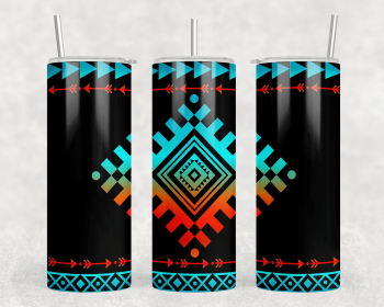 Neon Aztec|Skinny Tumbler|Optional Bluetooth Speaker| Speaker Color Varies (Color: 299616944)