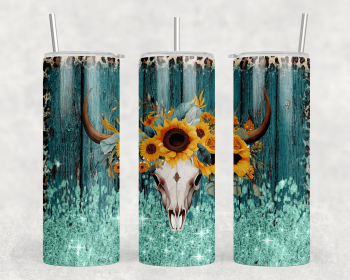 Western Bull Skull|Skinny Tumbler|Optional Bluetooth Speaker| Speaker Color Varies (Color: 302622755)