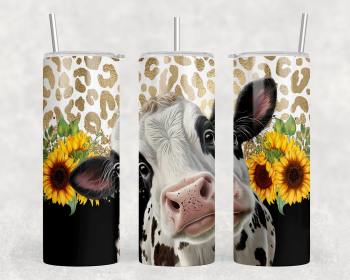 Sunflower Cow|Skinny Tumbler|Optional Bluetooth Speaker| Speaker Color Varies (Color: 303222480)
