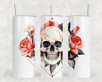 Skull|Skinny Tumbler|Optional Bluetooth Speaker| Speaker Color Varies (Color: 303822372)
