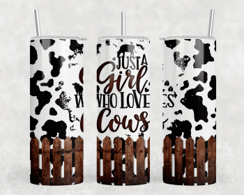 Just A Girl Who Loves Cows|Skinny Tumbler|Optional Bluetooth Speaker| Speaker Color Varies (Color: 305315832)