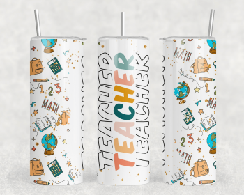 Teacher|Skinny Tumbler|Optional Bluetooth Speaker| Speaker Color Varies (Color: 307722585)