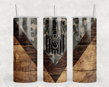 Camo Deer|Skinny Tumbler|Optional Bluetooth Speaker| Speaker Color Varies (Color: 309412495)