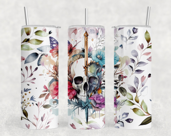 Skull|Skinny Tumbler|Optional Bluetooth Speaker| Speaker Color Varies (Color: 310518518)