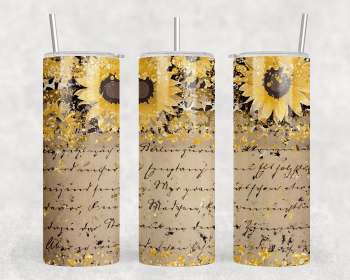 Sunflower|Skinny Tumbler|Optional Bluetooth Speaker| Speaker Color Varies (Color: 310722512)