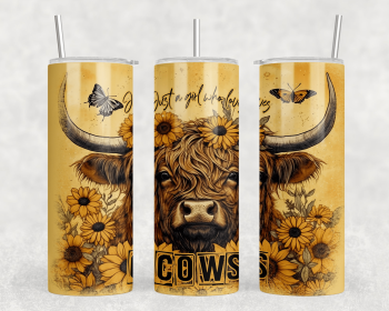 Just A Girl Who Loves Cows|Skinny Tumbler|Optional Bluetooth Speaker| Speaker Color Varies (Color: 310815831)