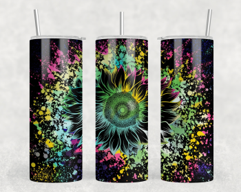 Rainbow Sunflower |Skinny Tumbler|Optional Bluetooth Speaker| Speaker Color Varies (Color: 311518003)