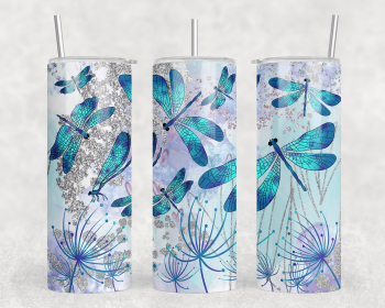 Dragonflies|Skinny Tumbler|Optional Bluetooth Speaker| Speaker Color Varies (Color: 313521129)