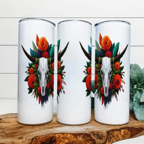 Bull Skull|Skinny Tumbler|Optional Bluetooth Speaker| Speaker Color Varies (Color: 314320728)