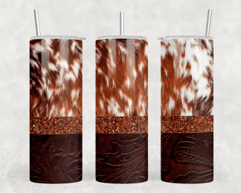 faux cowhide faux leather|Skinny Tumbler|Optional Bluetooth Speaker| Speaker Color Varies (Color: 322314058)