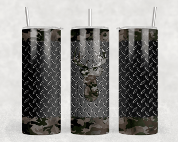 Camo Deer|Skinny Tumbler|Optional Bluetooth Speaker| Speaker Color Varies (Color: 324420845)