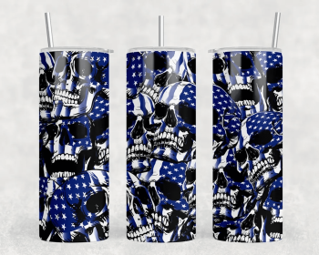 Skulls|Skinny Tumbler|Optional Bluetooth Speaker| Speaker Color Varies (Color: 327622375)