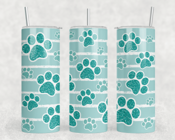 Paw Prints|Skinny Tumbler|Optional Bluetooth Speaker| Speaker Color Varies (Color: 327717507)