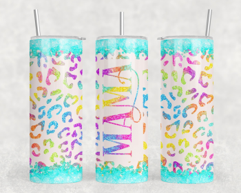 Leopard Print Mama |Skinny Tumbler|Optional Bluetooth Speaker| Speaker Color Varies (Color: 332221782)