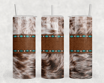faux cowhide faux leather|Skinny Tumbler|Optional Bluetooth Speaker| Speaker Color Varies (Color: 333121234)