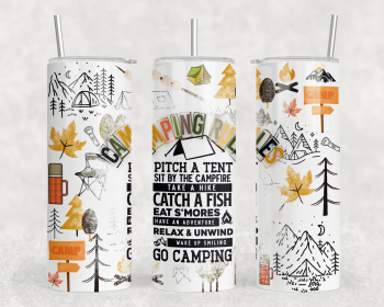 Camping|Skinny Tumbler|Optional Bluetooth Speaker| Speaker Color Varies (Color: 333312558)