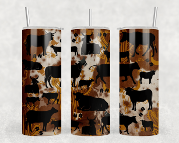 Cows|Skinny Tumbler|Optional Bluetooth Speaker| Speaker Color Varies (Color: 334113138)