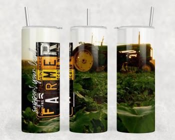 Support Your Local Farmer Tractor|Skinny Tumbler|Optional Bluetooth Speaker| Speaker Color Varies (Color: 334822553)