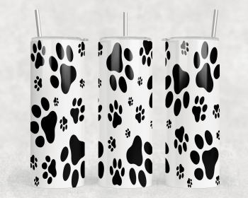 Paw Prints|Skinny Tumbler|Optional Bluetooth Speaker| Speaker Color Varies (Color: 335217506)