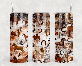 Horses|Skinny Tumbler|Optional Bluetooth Speaker| Speaker Color Varies (Color: 336415506)