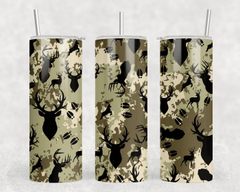Camo Deer|Skinny Tumbler|Optional Bluetooth Speaker| Speaker Color Varies (Color: 336720844)