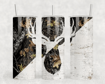 Camo Deer|Skinny Tumbler|Optional Bluetooth Speaker| Speaker Color Varies (Color: 338720843)