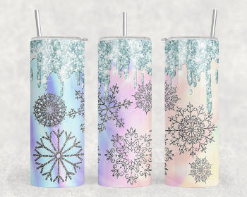 Snow Flakes|Skinny Tumbler|Optional Bluetooth Speaker| Speaker Color Varies (Color: 339722386)