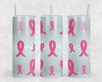 Pink Ribbons|Skinny Tumbler|Optional Bluetooth Speaker| Speaker Color Varies (Color: 347122194)