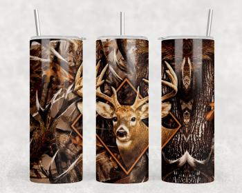 Camo Deer|Skinny Tumbler|Optional Bluetooth Speaker| Speaker Color Varies (Color: 348320842)