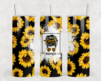 Sunflower Mom Life|Skinny Tumbler|Optional Bluetooth Speaker| Speaker Color Varies (Color: 349919064)