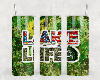 Lake Life|Skinny Tumbler|Optional Bluetooth Speaker| Speaker Color Varies (Color: 351621747)