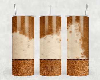 faux cowhide faux leather|Skinny Tumbler|Optional Bluetooth Speaker| Speaker Color Varies (Color: 353014054)