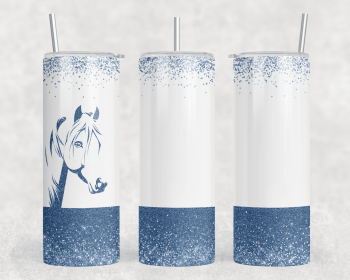 Blue horse|Skinny Tumbler|Optional Bluetooth Speaker| Speaker Color Varies (Color: 354411901)