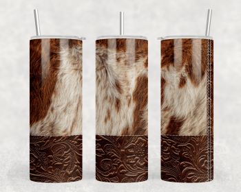 faux cowhide faux leather|Skinny Tumbler|Optional Bluetooth Speaker| Speaker Color Varies (Color: 355721230)