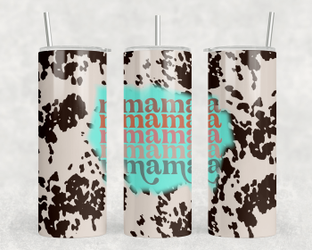 faux cowhide Mama|Skinny Tumbler|Optional Bluetooth Speaker| Speaker Color Varies (Color: 355821251)