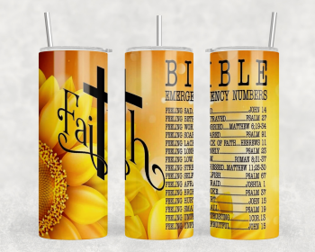Bible Emergency Numbers|Skinny Tumbler|Optional Bluetooth Speaker| Speaker Color Varies (Color: 356211801)