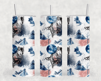 Wolves|Skinny Tumbler|Optional Bluetooth Speaker| Speaker Color Varies (Color: 358622842)