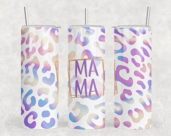 Leopard Print Mama |Skinny Tumbler|Optional Bluetooth Speaker| Speaker Color Varies (Color: 359116110)