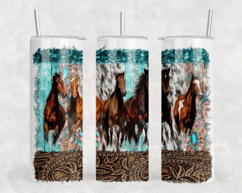 Horses|Skinny Tumbler|Optional Bluetooth Speaker| Speaker Color Varies (Color: 360621620)