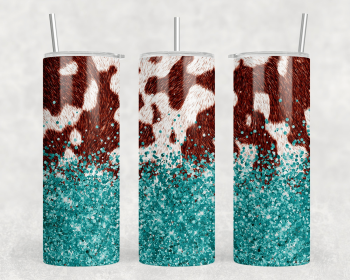 faux cowhide faux glitter|Skinny Tumbler|Optional Bluetooth Speaker| Speaker Color Varies (Color: 360821221)
