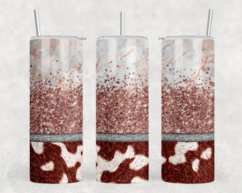 faux cowhide Marble|Skinny Tumbler|Optional Bluetooth Speaker| Speaker Color Varies (Color: 362914133)