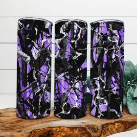 Purple Camo|Skinny Tumbler|Optional Bluetooth Speaker| Speaker Color Varies (Color: 363422220)