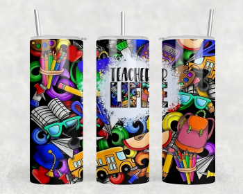 Teacher Life|Skinny Tumbler|Optional Bluetooth Speaker| Speaker Color Varies (Color: 366422569)