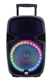 Portable Bluetooth Party Speaker with Circular Multi-Color Disco Light (size: 15")